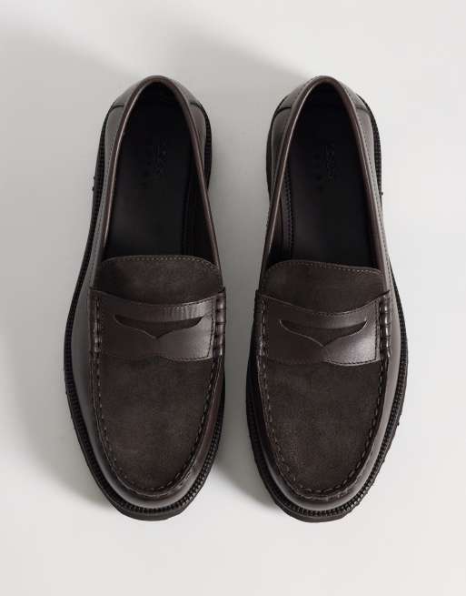 ASOS DESIGN - Brune loafers i læder- og ruskindsblanding, 2 af 4