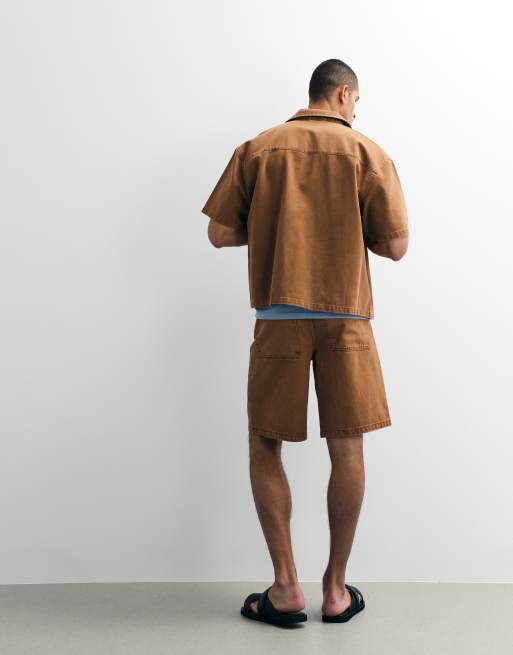 ASOS DESIGN - Brune løstsiddende jorts i denim - Del af sæt , 2 af 7