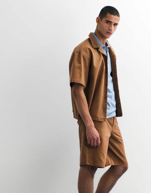 ASOS DESIGN - Brune løstsiddende jorts i denim - Del af sæt , 4 af 7
