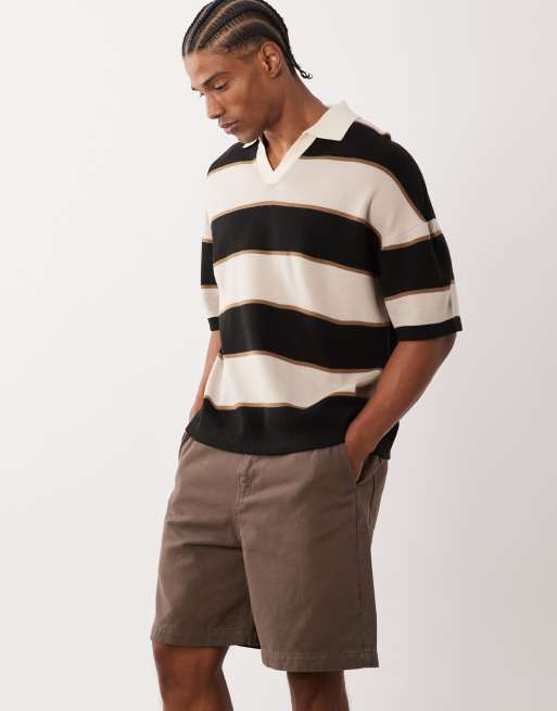 ASOS DESIGN - Brune mellemlange jorts i twill, 3 af 5