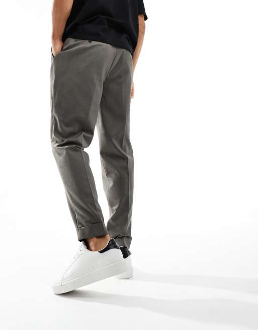 ASOS DESIGN - Brune og elegante bukser med indsnævrede ben og mikrotekstur, 3 af 5