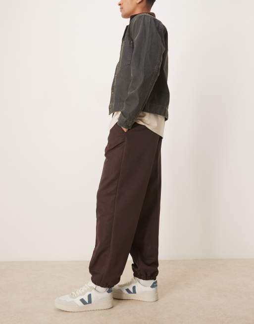 ASOS DESIGN - Brune og elegante bukser med lige ben og delvist elastisk linning med tætsiddende benkanter, 3 af 5