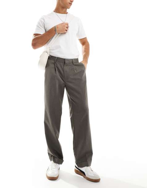 ASOS DESIGN - Brune og elegante bukser med lige ben og mikrotekstur - view 1