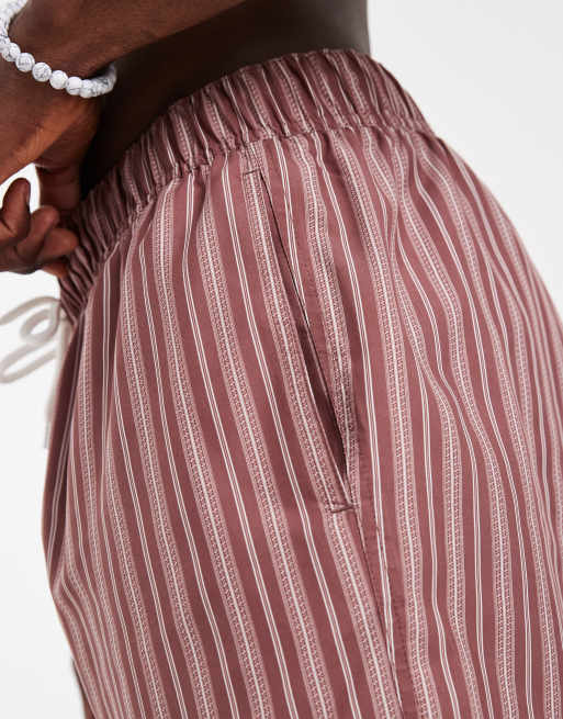 ASOS DESIGN - Brune og hvide samt korte badeshorts med azteker-striber, 5 af 5