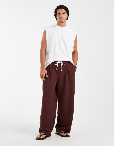 ASOS DESIGN - Brune oversized joggingbukser med tekstur og ballonben - view 1