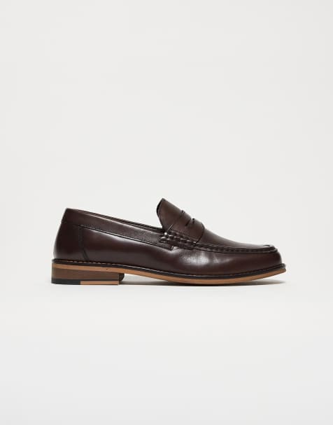 ASOS DESIGN - Brune penny-loafers i læder - view 1