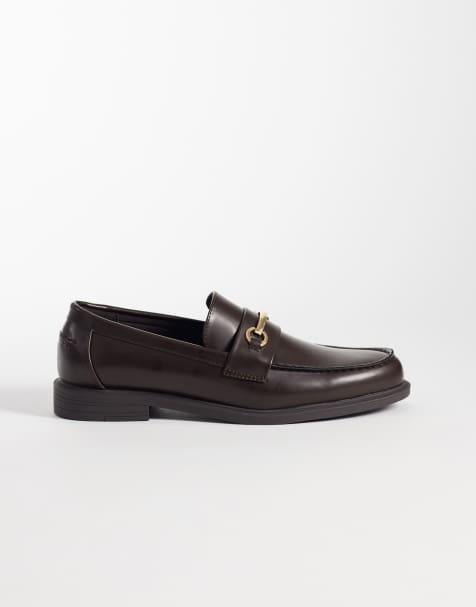 ASOS DESIGN - Brune penny-loafers med guldfarvede spænder - view 1
