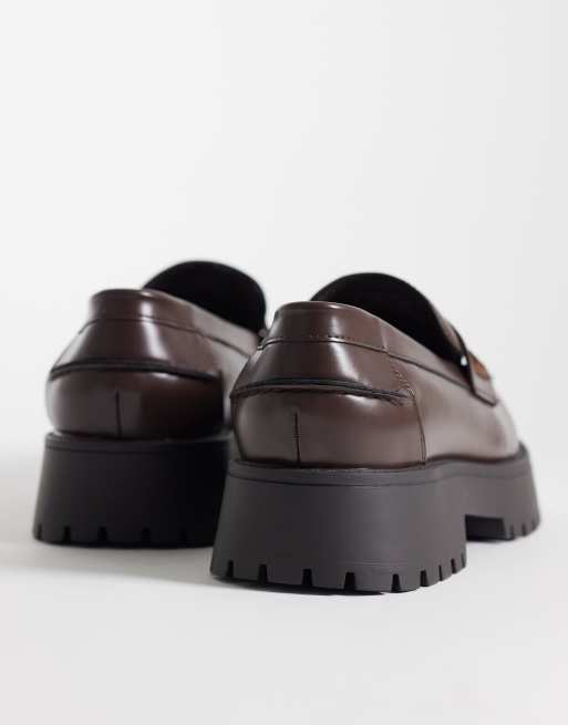 ASOS DESIGN - Brune penny-loafers med tekstur og rillet sål, 4 af 4