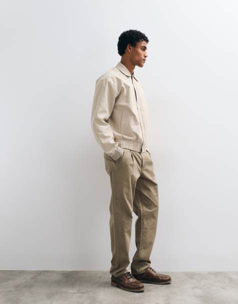 ASOS DESIGN - Brune plisserede barrel-bukser - view 1