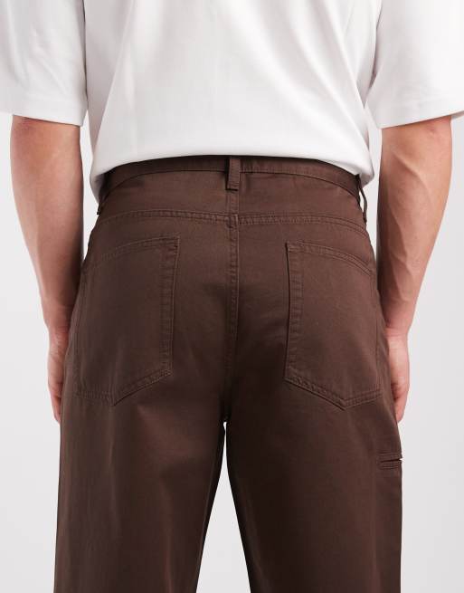 ASOS DESIGN - Brune posede bukser med lommedetaljer, 4 af 5