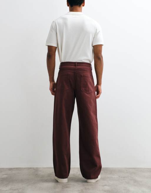 ASOS DESIGN - Brune posede bukser med synlige knapper, 5 af 5