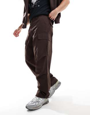 ASOS DESIGN - Brune posede cargobukser - view 1