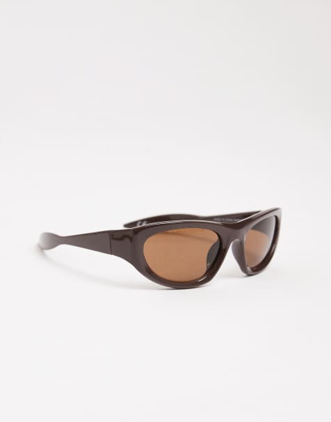ASOS DESIGN - Brune racer-solbriller med brune glas - view 1