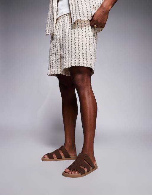 ASOS DESIGN strap sandals in brown