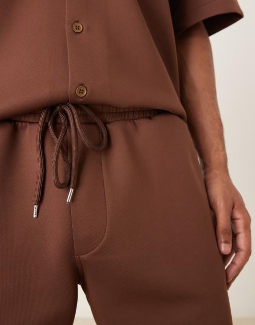ASOS DESIGN - Brune shorts i scuba-lignende materiale - Del af sæt, 2 af 5