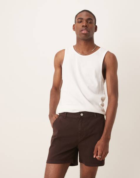 ASOS DESIGN - Brune skinny-chinoshorts i kortere længde - view 1