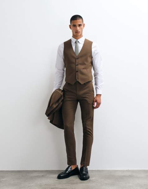 ASOS DESIGN - Brune skinny-habitbukser - view 1