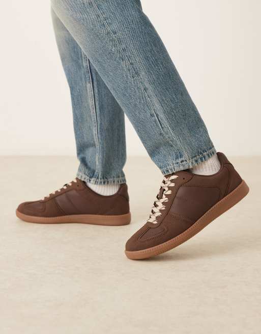 ASOS DESIGN - Brune sneakers med paneler og gummisål i retro-stil, 5 af 5
