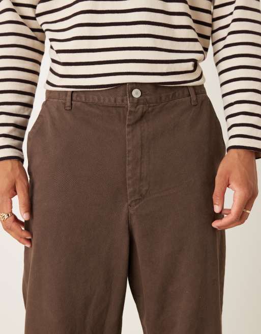 ASOS DESIGN - Brune tapered afslappede bukser , 3 af 5