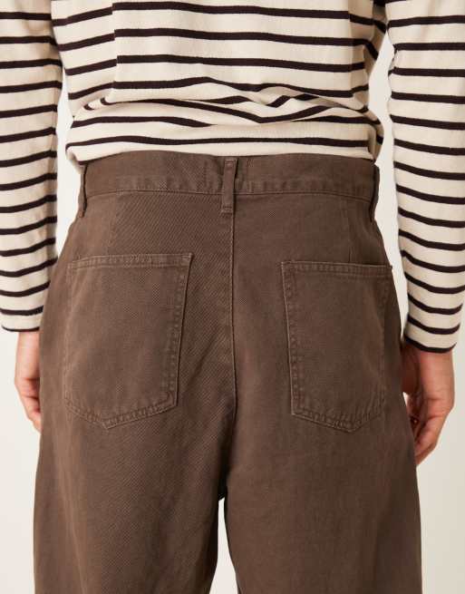 ASOS DESIGN - Brune tapered afslappede bukser , 4 af 5