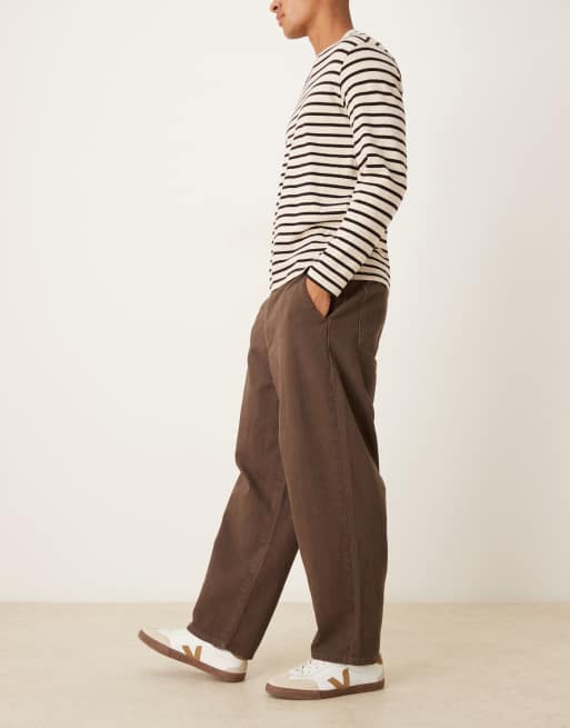 ASOS DESIGN - Brune tapered afslappede bukser , 5 af 5