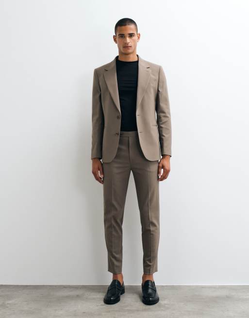 ASOS DESIGN - Brune tapered habitbukser, 3 af 5