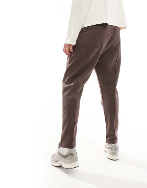 ASOS DESIGN - Brune tapered joggingbukser med lynlås, 3 af 5