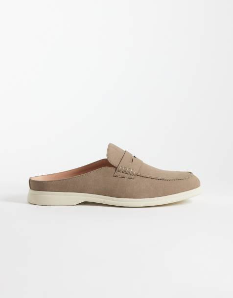 ASOS DESIGN – Brungrå pennyloafers med öppen häl - view 1