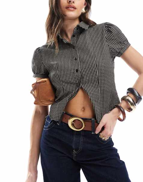 ASOS DESIGN – Brunt jeansskärp med ovalt spänne - view 1