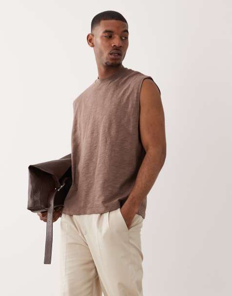 ASOS DESIGN – Brunt, kraftigt linne i oversized fit med textur - view 1