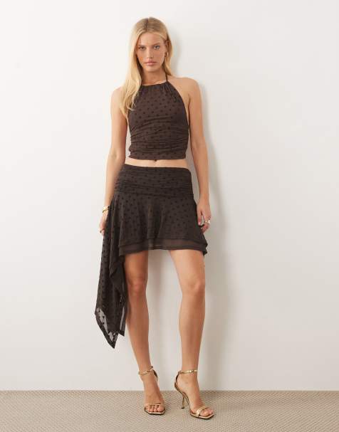 ASOS DESIGN - Brunt lagdelt sæt med velouriseret design - view 1