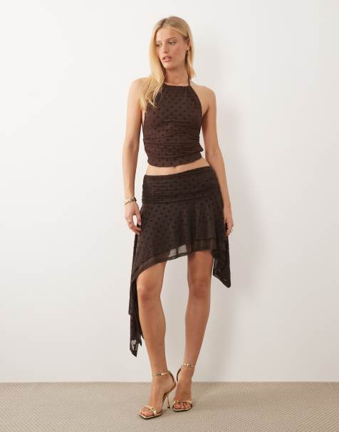 ASOS DESIGN - Brunt lagdelt sæt med velouriseret design - view 1