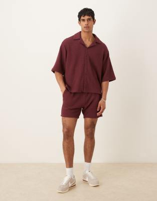 ASOS DESIGN - Brunt oversized sæt med tekstur - view 1