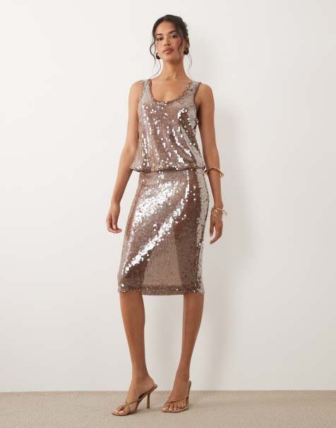 ASOS DESIGN – Brunt set med glaspaljetter - view 1