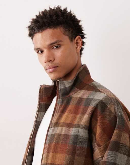 ASOS DESIGN - Brunternet træningsjakke i uldlook, 4 af 5