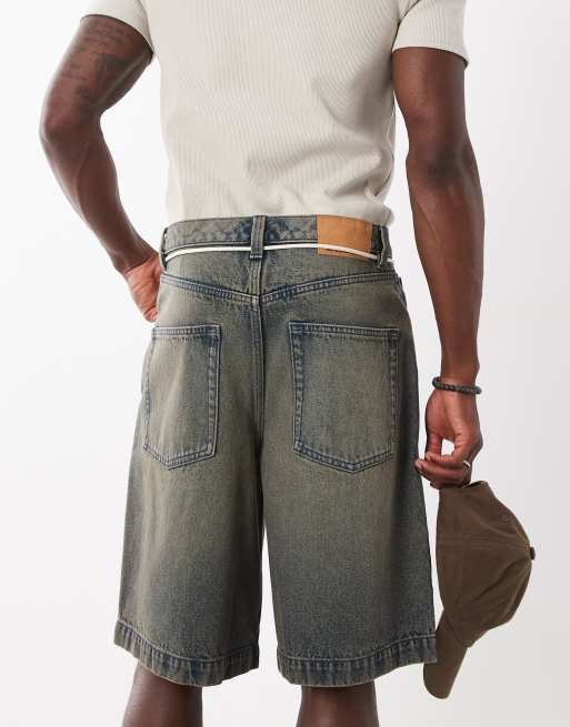 ASOS DESIGN – Bruntonade, lediga jeansshorts med knytband , 2 av 5