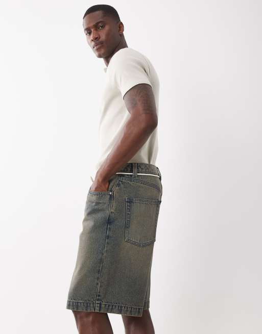 ASOS DESIGN – Bruntonade, lediga jeansshorts med knytband , 3 av 5