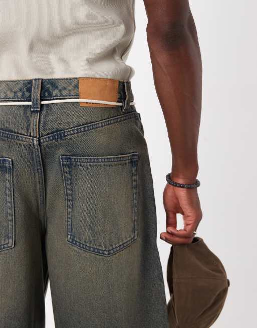 ASOS DESIGN – Bruntonade, lediga jeansshorts med knytband , 4 av 5