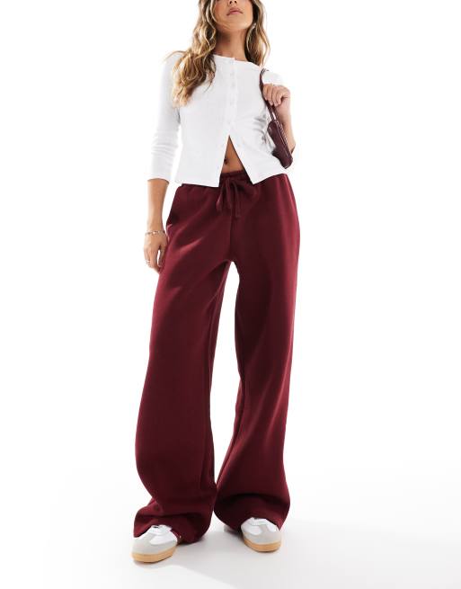 ASOS DESIGN brush back jogger in burgundy ASOS