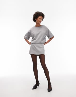 Asos Design Brushed A-line Skort In Brown