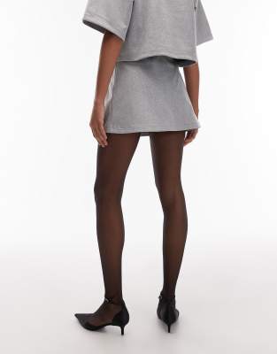 Asos Design Brushed A-line Skort In Brown