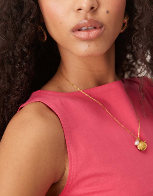 ASOS DESIGN brushed boat neck tank top in raspberry | ASOS