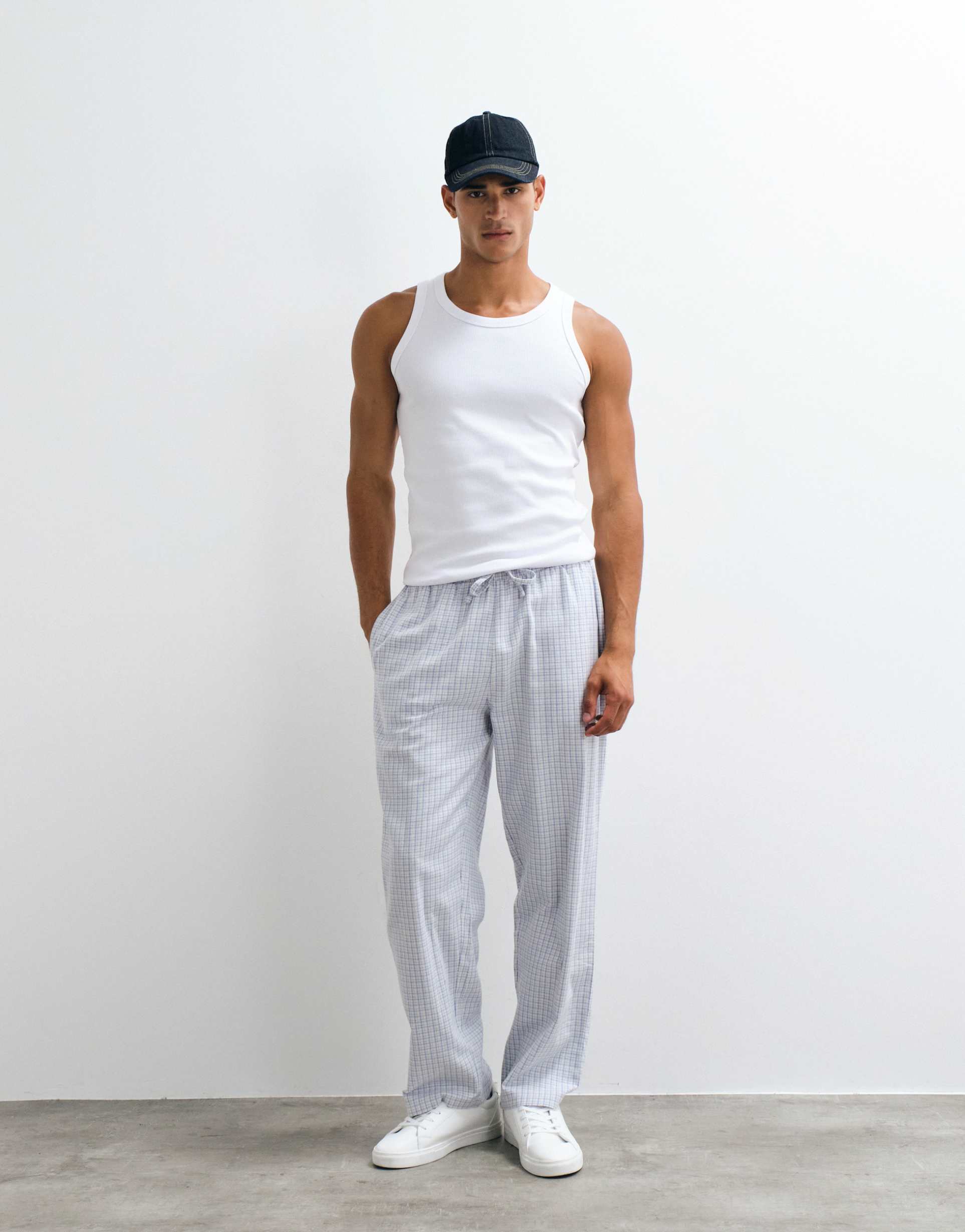 ASOS DESIGN brushed checked lounge bottom