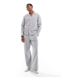 [ASOS DESIGN] ASOS DESIGN brushed flannel pyjama set in grey XS Grey marle