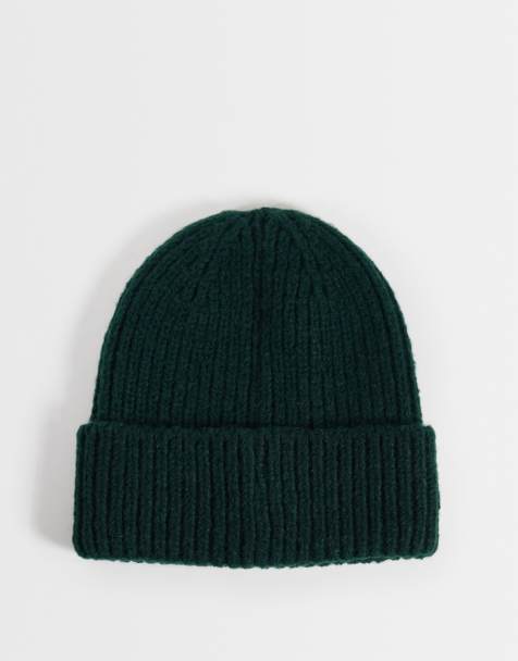 ASOS DESIGN brushed knit beanie in green - view 1