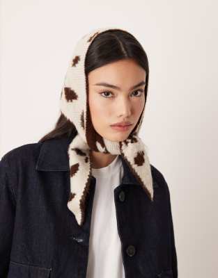 Asos Design Brushed Knit Triangle Scarf In Multi