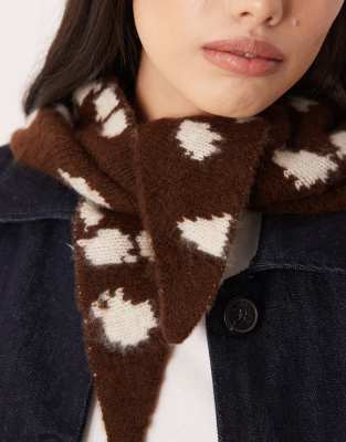 Asos Design Brushed Knit Triangle Scarf In Multi