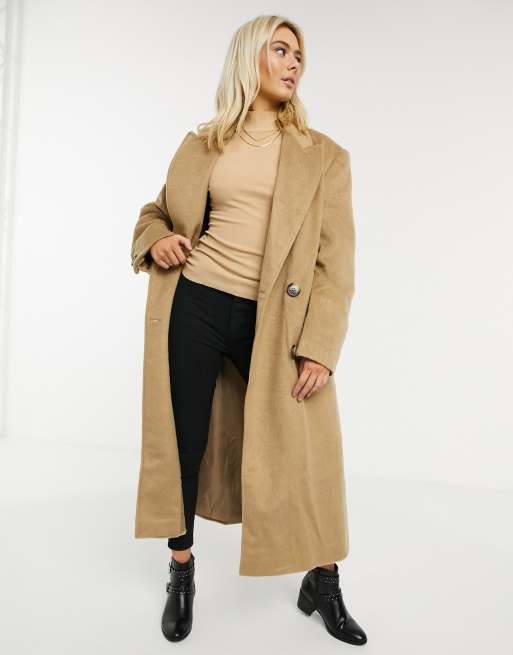 Asos camel sale overcoat