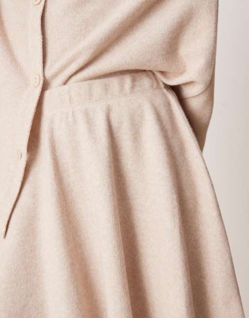 ASOS DESIGN brushed mini skirt in cream - part of a set