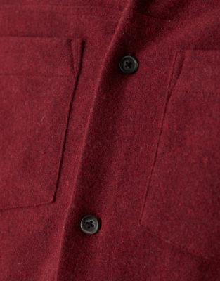 Asos Design Brushed Overshirt In Red